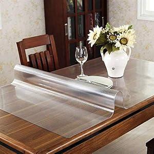 Leffora Custom 1.5mm Thick Frosted Table Cover Protector 24 x 36 Inch Waterproof PVC Protective Table Pad Transparent Mat for Coffee Table, Dining Room Table, Office Desk, End Table/ Night Stand