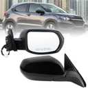 Right Passenger Side Mirror Compatible With 2016 2017 2018 2019 2020 2021 2022 Honda HRV HR-V With Power Glass Manual Folding Black Replace#76208T7WA72(3Pins)