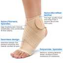 Velpeau Foot & Ankle Support Brace Compression Sleeve with Adjustable Strap, Elastic Wrap for Plantar Fasciitis, Achilles Tendonitis, Sprained, Sports Bandage Sock for Men & Women(Single, Khaki, M)