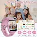 Wiszodet Smart Watch for Kids with 39 Games HD Touch Touchscreen Alarm Clock, Camera Music Player Pedometer Flashlight 12/24 hr Video & Audio Recording, Toys Gift for 3-12 Years Old Girls