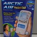 Arctic Air Portable Fan, Pocket Chill Handheld Mini Fan, Rechargeable Personal Air Cooler with Hydro-Chill Technology, 3 Speeds & Built-in-Kickstand, Cordless for Travel, Indoor or Outdoor Use