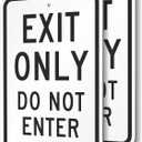 SmartSign Exit Only Do Not Enter Sign - 2-Pack, 12" x 18", 80 mil Thick Aluminum Composite (ACM), Pre-Drilled Holes, Black and White, Made in USA