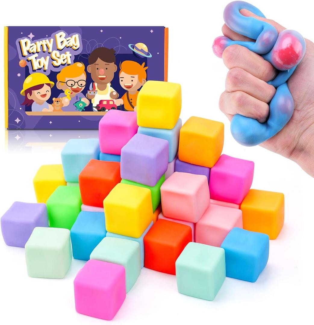 36PCS Color-Changing Stress Cube - Soft, Squeezeable Stress Relief Balls for Relaxation, Ages, Ideal for Parties, Home, Classroom, and Office Use, Slow-Rebound Design, Portable