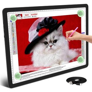 TSOCOS A3 Diamond Art Light Board, High-Brightness Light Pad with Side Physical Buttons & 6 Levels of Brightness, 3 Colors Magnetic Light Box for Tracing, Diamond Painting, Drawing, Weeding Vinyl