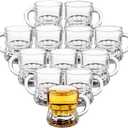 Okuna Outpost 12 Pack 1 Oz Mini Beer Mug Shot Glasses with Handles - Mini Mug Shot Glasses for Party, & Birthday (1.57 x 1.9 In)