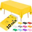 10 Pack Yellow Plastic Tablecloths for Rectangle Tables, 54 x108 Inch Plastic Table Cloths for Parties Disposable for Birthday & Weddings, Table Cover for Christmas and Festivals Party (Yellow)