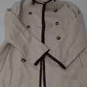Allegra K Women's Stand Collar Coats Belted Mid-Long Winter Peacoat (Large, Beige)