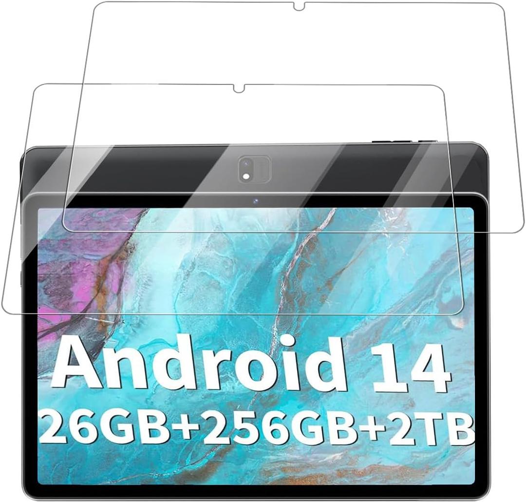 Screen Protector for Relndoo TB02 Android 14 Tablet 10 Inch, Anti-Scratch 9H Tempered Glass Film Easy to Install, No Bubble, 2-Pack