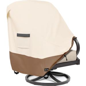 ANartcle Patio Chair Covers,600D Waterproof Heavy Duty Outdoor Lawn Furniture Covers,Patio Swivel Chair Covers for Outdoor Furniture,(35W x 37D x 36H inches) Beige&Brown