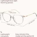 Gaoye Blue Light Blocking Glasses - Trending Round TR90 Frames, Metal Arms, UV400 Protection - Matching Soft Case