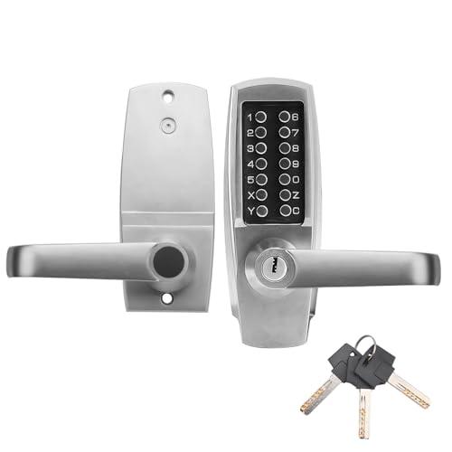 Mechanical Door Lock, Mechanical Push Button Lever Lock, Keyless Entry Commercial & Residential, Water-Proof Zinc Alloy, Easy to Install, for Garden, Yard, Garage