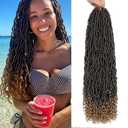 Faux Locs with Curly Ends, Crochet Hair Packs Soft Locs with Curly Ends Pre-looped Crochet Hair Extensions