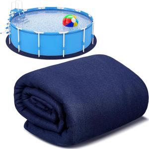 12 ft Round Pool Liner Pad Strong Durable Puncture Resistant Floor Mat Polyester Geotextile Above Ground Pool Accessories Delicate Floor Pad for Swimming Pools Bath (Navy)