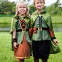 ReliBeauty Kids Archer Costume Boys Girls Hunter Costume with Cape, Green, 160