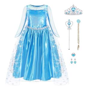 AHLPO Princess Dress for Girls Princess Costume Halloween Cosplay Princess Dress Up Luxury Birthday Outfit for Toddler Kids 150