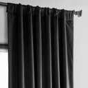 HPD Half Price Drapes Heritage Plush Velvet Curtains 96 Inches Long Room Darkening Curtains for Bedroom & Living Room 50W x 96L, (1 Panel), Black
