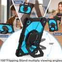 for Galaxy Tab A11+ Plus / A9+ Case 11 Inch, Rugged Case for Samsung Galaxy A9 Plus/A11+ Tablet with Screen Protector 360 Rotating Stand Shoulder Strap Pen Holder 2025/2023 Model, Black Blue
