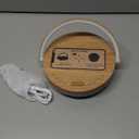 Bedside Table LED Night Light with Wireless Charger and Bluetooth Speaker, Desk Lamp As Sleep Aid White Noise Machine and Phone Holder, Great Birthday Gifts for Girlfriend, WomenMusic Upgrade (Wood Grain)