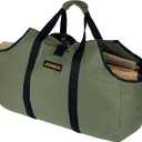 Water Resistant Canvas Firewood Log Carrier, Heavy Duty Log Tote Bag For Camping, Wood Carrying Bag for Barbecue