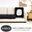 LA MEACK Couch Cushion Covers Seat Cushion Cover Stretch Couch Cover Separate Sectional Sofa Slipcovers Furniture Protector(3 Pieces for Seat or Sofa Backrest, Black)