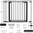 Mumeasy 36" High Extra Tall Dog Gate, 29.6"-40.5" Wide Pressure Mounted Tall Baby Gate for Dog, Auto Close Pet Gate with Door for Stairs,Doorways,House,Black