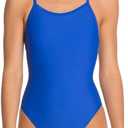 iSwim Thin Strap One Piece Swimsuit, Womens' & Girl's Competitive Swimwear, Training Fit, Quick Dry, UPF 50+