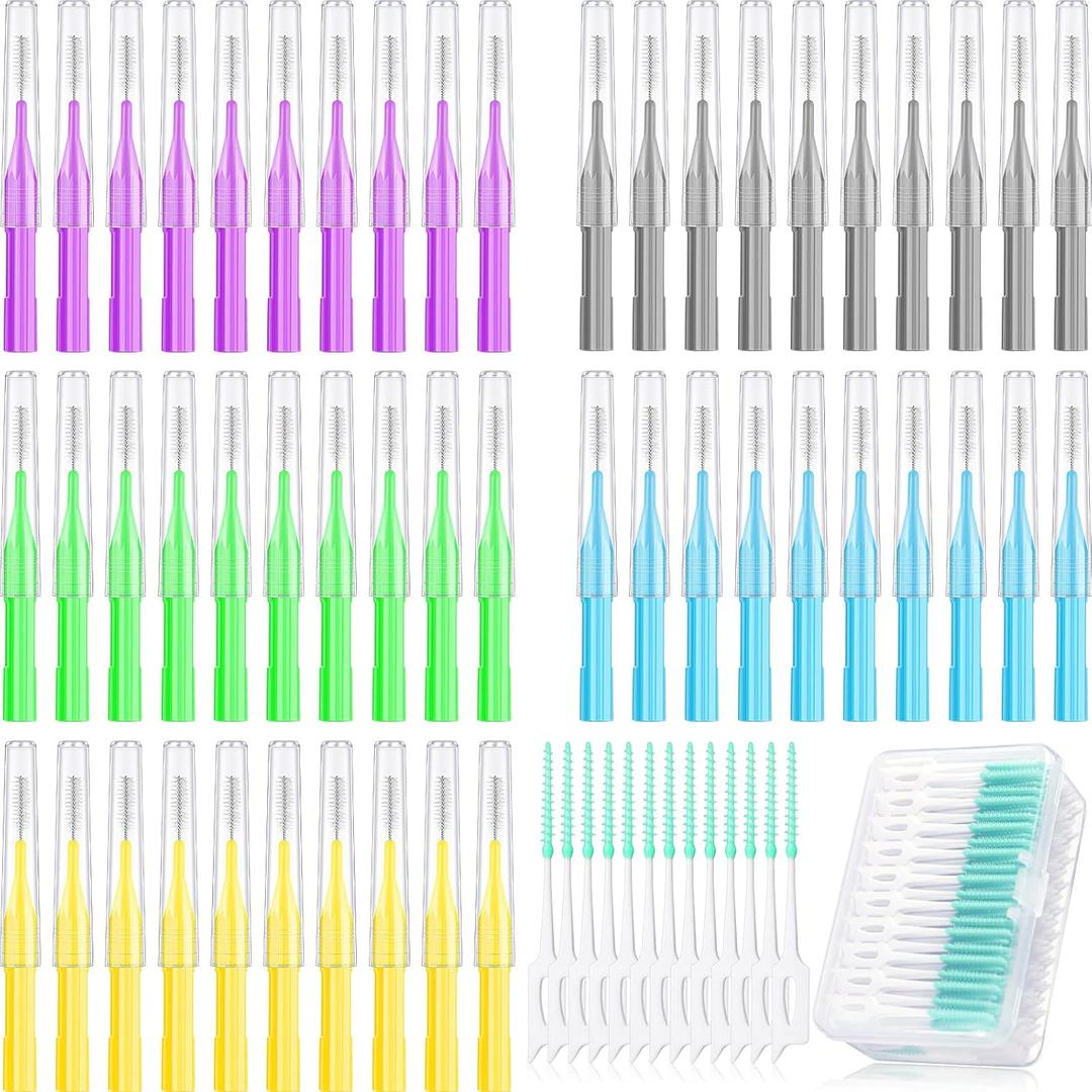 Zopeal 250 Pieces Braces Flossers Interdental Brush for Cleaner Tooth Toothpick Dental Teeth Flossing Picks Head Oral Dental Hygiene Cleaning Tool Soft Cleaners () (Bright Color)
