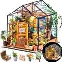 Rolife DIY Miniature Greenhouse Kit, Tiny/Mini House Making Kit with Furniture for Adults, Furniture, Halloween/Christmas Decorations, Gifts for Family and Friends (Cathy's Greenhouse)