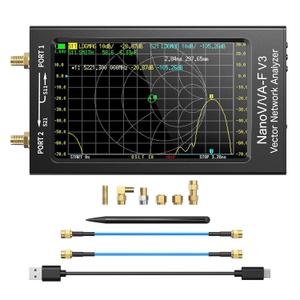 Seesii NanoVNA-F V3 Vector Network Analyzer, [Upgraded] 1MHz-6GHz 4.3 Inch HF VHF UHF VNA Antenna Analyzer, Measuring S-Parameter Voltage SWR,Phase,Delay,Smith Chart,RTC Real-time,801 Scan Points
