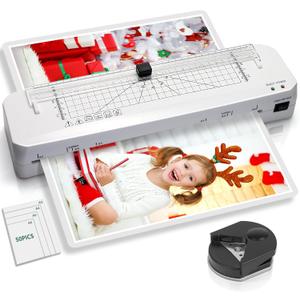 Laminator, A3 Laminator Machine with Built-in Trimmer, 70 Seconds Quick Warm-Up, Cold and Thermal Laminating with 50 Sheets, NTC Technology for Home Office School