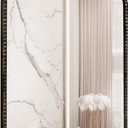 Arch Wall Mirror, 22" W x 38" H Marlowe Mirror, Metal Beaded Frame Large Modern Mirror,Antique Black