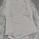 Saslax Women's Lace Bodysuit Sexy Deep V Neck Long Sleeve Body Suits Thong Slim Fit Double Lined Y2K Going Out Tops S