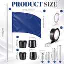 Jecery Color Guard Flag and Pole Set 6ft, Navy Blue, 36x54, Practice Flag