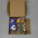 Nosiny 12 Pcs Cheer Keychains Cheerleader Gifts for Team Personalized DIY Bead Ribbon Keychain Kit Cheer Bag Tags for Women (Blue, Gold)