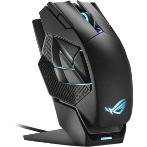 ASUS ROG Spatha X Wireless Gaming Mouse  MMO/MOBA Design, 12 Programmable Buttons, Right-Handed, 168g, Dual-Mode (Wired/2.4GHz), 19K DPI, up to 67Hr Battery, Magnetic Charging Dock, PC/Mac Support (Black)