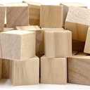 Natural Wooden Blocks for Crafts - Unfinished Wood Cubes, 2 cm Square Blocks, Pack of 80 for Arts and DIY Projects (2cm, Pack of 80)
