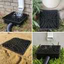 Prestantious Low Profile Catch Basin Drain Kit Downspout Extender, 12"x12" Catch Basin Gutter Downspout Extensions with 2" ID Flexible Pipe, Pipe Stretched Length 16.4ft, Rainwater Drainage System
