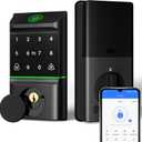 Smart Lock for Front Door, Keyless Entry Door Locks with Keypad, Fingerprint Door Lock Deadbolt, APP Control, IP53 Waterproof,Easy Install (Black)