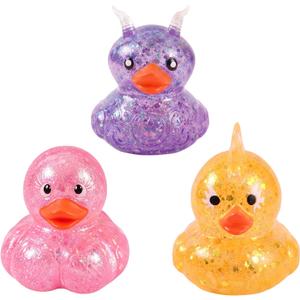 Squishy Stress Relief Animal Toys - 4pcs Colorful Glitter Fidget Toys, Cute Soft Squeeze Toys, Moldable Sensory Toy for Adult, Kids, Party Favors Anxiety Relief Squishy Toys(Dinosaur)