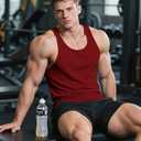 Men's Workout Tank Top Casual Soft Sleeveless Gym Muscle Shirts Bodybuilding Tee (Black, S)