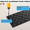 16 Pack Non Slip Aluminum Stair Tread,16 x 3.75 Inch Aluminum Anti-Slip Stair Strip with Screws,Anti Slip Outdoor Stair Treads Coated Black,Metal Stair Nosing Stair Treads for Wooden Ramp Deck Steps