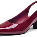 GENSHUO Women's Slingback Closed Toe Block Chunky Low Heel Pumps - 2.36 Inches Office Wedding Party Dress Shoes, 8.5