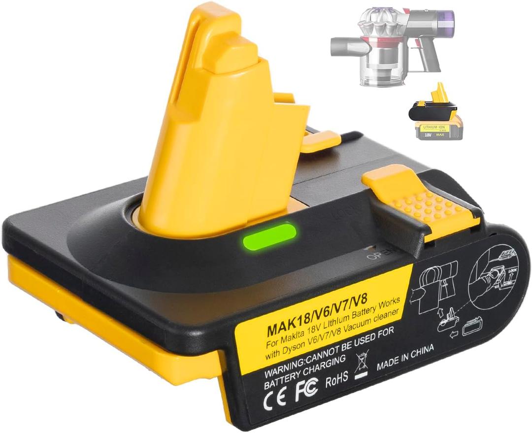 SIDEFACE Battery Adapter for Dyson, Adapter Convert Fit for Makita 18V Battery to Replace for Dyson V6 V7 V8 Battery, Works with V6 V7 V8 Series Vacuum Cleaner, Easy Install with Unique Buckle Design