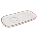 Mora Ceramic Decorative Tray - Rectangle 10in Dish for Jewelry, Soap Dispenser, Perfume, Makeup, Accessories, Candle, in The Bathroom Vanity, Bedside, or Kitchen Counter. Cute Organizers - White