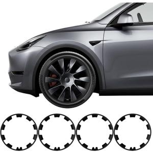 Rim Protector for 20 inch Induction Wheels, ABS Trim Rings for Curb Rash Prevention, Matte Black, Set of 4