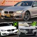 Front Lip Splitter Compatible with 2012-2018 F30 F31 Base 3 Series (M Tech/M Sport Only), Carbon Fiber Pattern Bumper Air Dam Spoiler Lower Chin 2Pcs Fits for Sedan, Protection Body Part