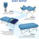 KAMPKEEPER Camping Cot,Camping Cots for Adults,Folding Camping Cot with Inflatable Air Mattress and Carry Bag,for Outdoor Travel Camp Beach Vacation (not Included The Airpump)