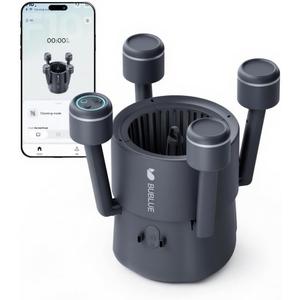 BuVortex V5 Robotic Surface Skimmer, Pool Cleaner with Powerful Suction, 5L Filter, Dual Cleaning Modes, Smart App Control, One-Tap Docking, LED, AI Navigation, for Pools up to 538 Sq.Ft. (Black-1)