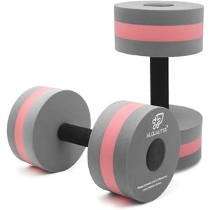 Aquatic Dumbells, 2PCS Water Aerobic Exercise Foam Dumbbell Pool Resistance,Water Aqua Fitness Barbells Hand Bar Exercises Equipment for Weight Loss (Grey)