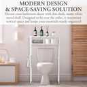 MyGift Over The Toilet Storage, 2-Tier Over Toilet Bathroom Organizer with Removable Magazine Holder Basket, Fit Most Toilets, Space-Saving, Easy Assembly, White